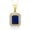 Created Sapphire Blue, September, variant on 2.36 Ct Octagon Peach Simulated Morganite 18K Yellow Gold Plated Silver Pendant