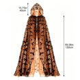 thumbnail image 7 of Jiibva Halloween Bat Print Mesh Cape Gothic Hooded Witch Cloak Orange 190cm, 7 of 7