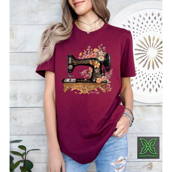 Sewing Lover Shirt,Floral Sewing Machine Tee,Sew Quilting,Sewing Tshirt,Tailor Tee,Gifts For Sewer,Her,Quilter Tee,Grandma Sweatshirt All Size S-5XL