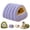 Purple, variant on Removable Washable Warm Covered Pet Bed, Soft Plush Cotton Self-Warming Hooded Sleeping Nest, Non-Slip Base Winter Warm Rest Bed for Cats & Small Dogs
