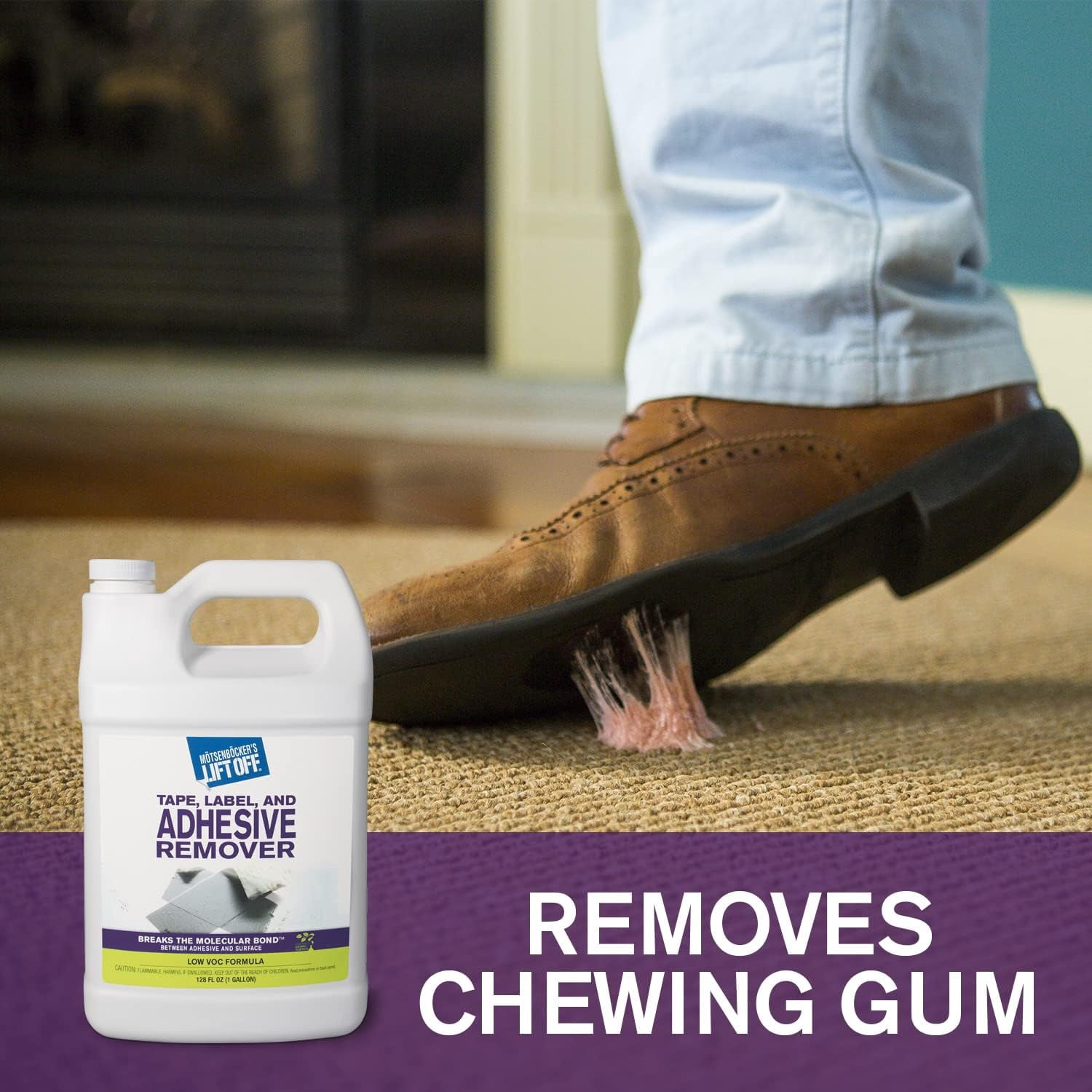 Lift Off 40801 Tape, Label, and Adhesive Remover Safely Removes Stickers, Glue, Decals, Sticky Residues, Gallon, Pack of 1