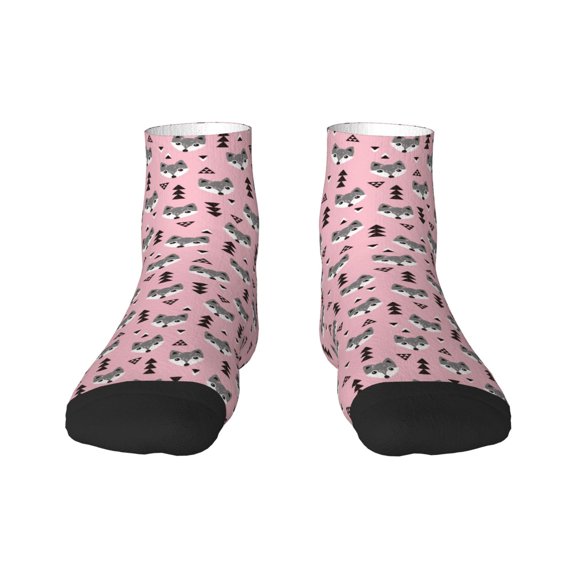 Naloa Cute Fox Pink Tree Ankle Socks for Women Non Slip Socks No Show Socks Classic Low Cut Casual Socks Casual Socks