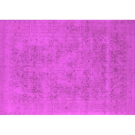 Ahgly Company Indoor Rectangle Oriental Pink Industrial Area Rugs, 5' x 7'