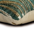 thumbnail image 2 of The HomeCentric Decorative Teal Pack of 2,12"x24" (30x60 cm) Lumbar Pillow Cover, Jacquard Beaded Oblong Pillow, Abstract Pattern Modern Style - Teal N Gold Waves, 2 of 3