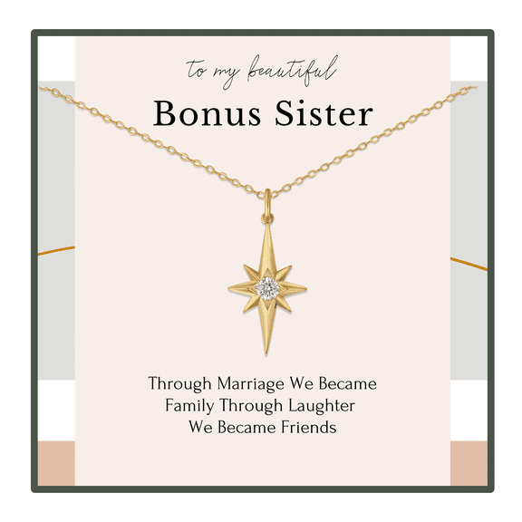 HOPE LOVE SHINE Sisterhood Necklace – Gold Star Jewelry Gift for Sister, Best Friend, or Chosen Family Connection