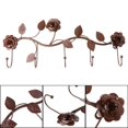thumbnail image 1 of Wrought Iron Rose Leaves Hook Coat Hat Scarf Bag Hanger Organizer Holder Wall Decor Key Holder Handbag Storage Rack AccessoriesWhiteUnited States He Qiyong unisex, 1 of 1