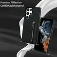 thumbnail image 3 of Crossbody Wallet Case for Samsung Galaxy S24 Ultra with RFID Blocking Card Slot Holder, Magnetic Flip Folio Purse Case, Premium PU Leather Zipper Handbag with Detachable Lanyard Strap, Black, 3 of 10