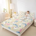 thumbnail image 4 of Castle Fairy Cute Unicorn Queen Sheet Sets for Children Teens,Kawaii Rainbow Bed Set, 4 of 7