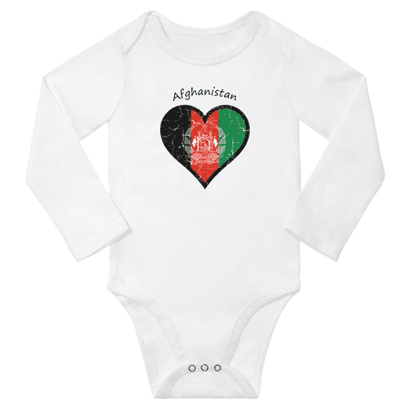 

Afghanistan Flag Heart Love Baby Long Sleeve Bodysuit (White 12 Months)