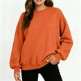 thumbnail image 7 of Women's Fashion Solid Color Casual Long Sleeve Hoodie for Everyday Comfort and Versatile Wear with Modern Design,Orange,2XL, 7 of 7