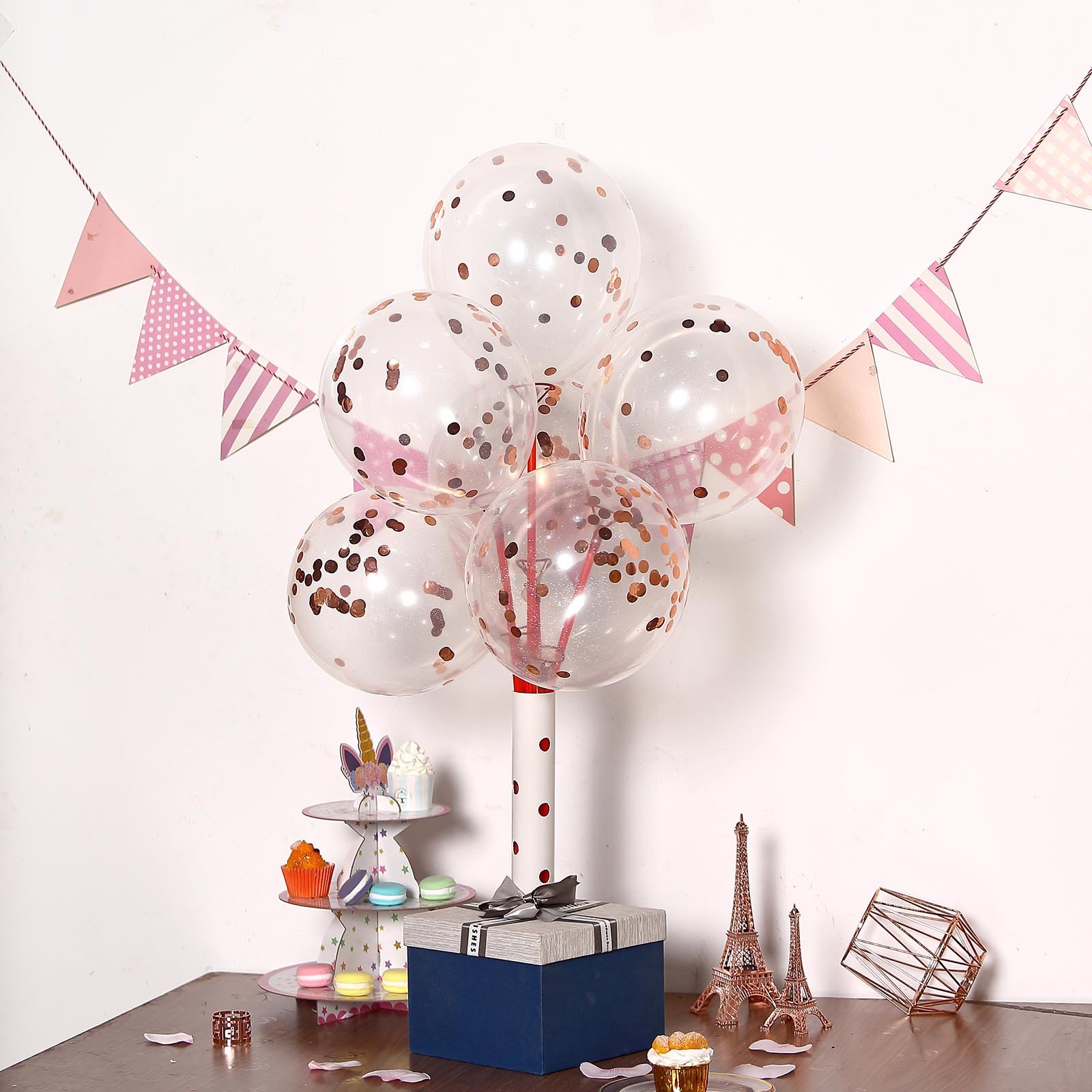 Efavormart 10 Pack 12" Clear Confetti Balloons Party Balloons Filled With Confetti Dots