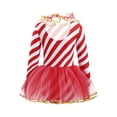 thumbnail image 2 of inhzoy Kids Girls Candy Cane Figure Skating Dress Christmas Dance Costume Tutu Dress Leotard Red 6, 2 of 8