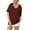 Wine, variant on Timegard Tops for Women Trendy Deep V Neck Ruched Short Sleeve Comfy Dressy Casual Tunic Tops Summer