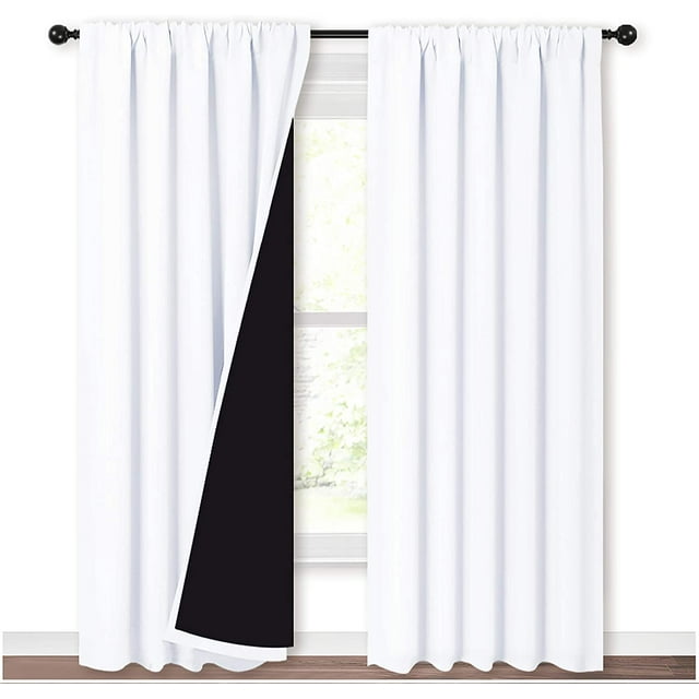 ZMLEVE Rideaux d'Ombrage Complet Robustes pour les Fenêtres, Super Lourds Rideaux Noirs Doublés Occultants pour Chambre à Coucher, Intimité Assurée Traitement de la Fenêtre (Blanc, Pack de 2, 52 Pouces W x 95 Pouces L)