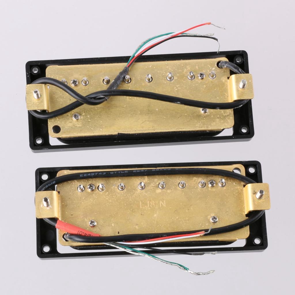 2 Pieces 8 String Electric Guitar Pickup Neck Bridge Pickup Set, Black
