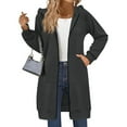 thumbnail image 6 of Plus Size Long Fleece Hoodies for Women Zip Up Long Sleeve Fleece Hooded Jacket Oversized Tunic Sweatshirt with Pockets Fall 2025 Casual Street Style Outfits​ Dark Gray 2XL, 6 of 6