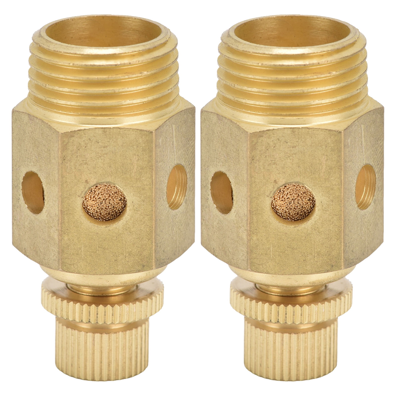 Spptty Brass Muffler,Pneumatic Exhaust Muffler,2Pcs Pneumatic Muffler Brass Air Exhaust