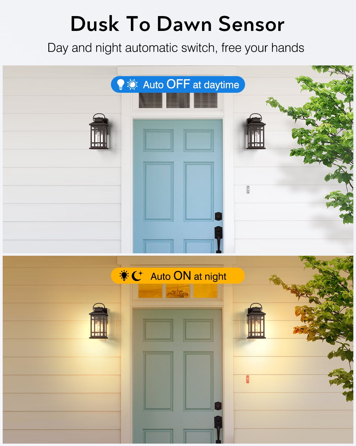 OPAXIS Outdoor Light Fixture, Dusk to Dawn Outside Lights for House, Brown Outside Sconce Lighting, Oil Rubbed Bronze Exterior Porch Lights Wall Mount, Modern Outdoor Wall Lantern for Patio Garage