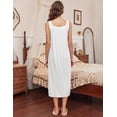 thumbnail image 5 of Ekouaer Long Sleeveless Nightgowns for Women Ladies Night Gown Embroidery Sleepdress Tank Nightdress Victorian Sleepshirt, 5 of 6