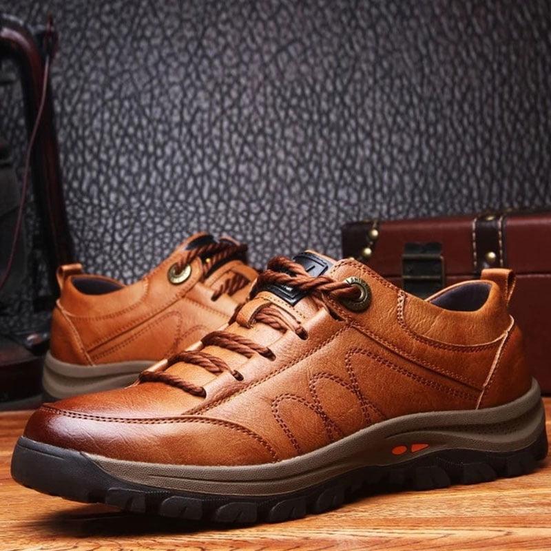Retro Mens Faux Leather Outdoor Hiking Sneakers Shoes Climbing Sports Non-slip L