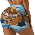 thumbnail image 2 of Wukai Animals on Noah's Ark Floating Print Pack Biker Shorts for Women Yoga Workout Gym Running Scrunch Active Shorts-Medium, 2 of 8