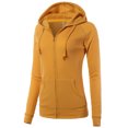 thumbnail image 2 of A2Y Women's Casual Fitted Lightweight Pocket Zip Up Hoodie Mustard M, 2 of 3