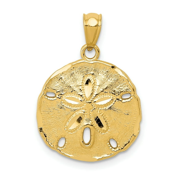 14K Yellow Gold Gold Polished Large Sand Dollar Pendant