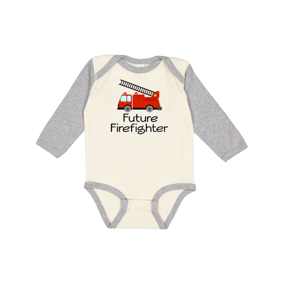 Inktastic Ladder Truck Future Firefighter Boys or Girls Long Sleeve Baby Bodysuit