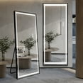 thumbnail image 2 of DUOSONG Led Mirror Full Length Mirror With Lights Wide Standing Tall Full Size Mirror For Bedroom Giant Full Body Mirror Large Floor Mirror With Lights Stand Up Dressing Big Lighted Mirror Black, 2 of 9