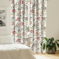 thumbnail image 2 of Ambesonne Vintage Spring Curtains, Moths Floral Print, Pair of 28"x63", Dark Pink Sepia and Grey, 2 of 5