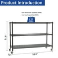 thumbnail image 3 of 3-Tier Adjustable Heavy Duty Steel Wire Rack 59.6"x24"x51.6", 3 of 7