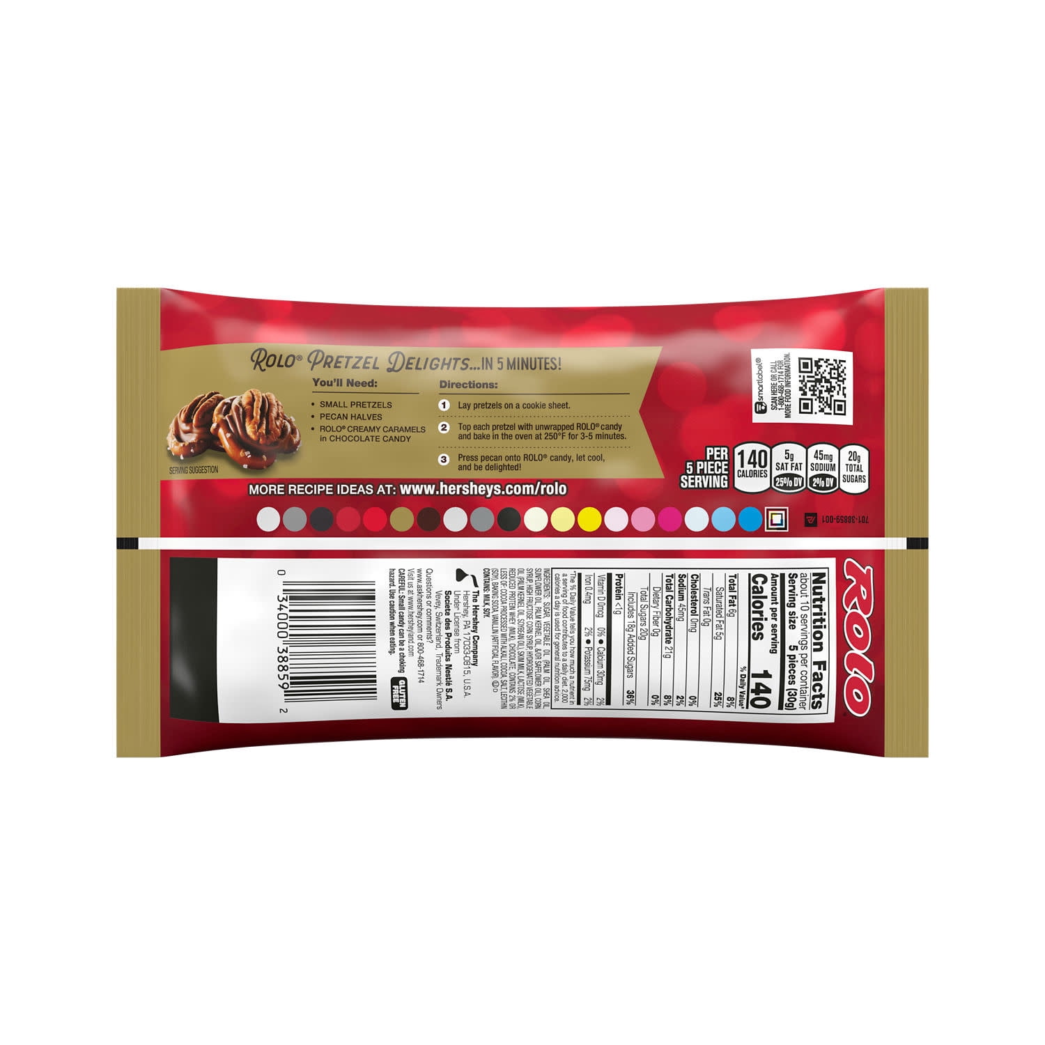 Rolo Rich Chocolate Caramels Christmas Holiday Candy, Bag 10.1 oz