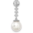 thumbnail image 3 of Avariah 14k White Gold Freshwater Cultured Pearl & Diamond Chain Slide - 25mm, 3 of 4