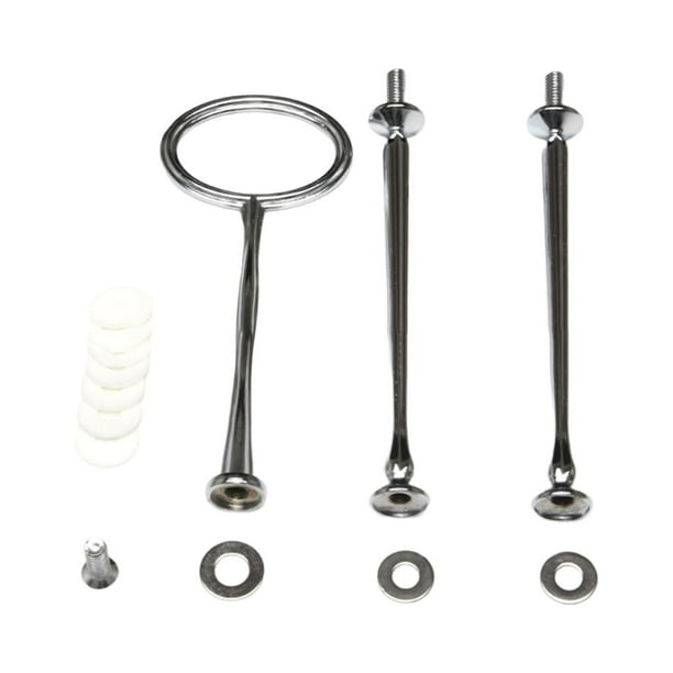 Mango para soporte de tartas, plato de frutas, varilla de herraje redonda resistente, soporte de soporte, 3 niveles plateado