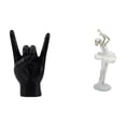 thumbnail image 1 of Estatua de bailarina con gesto de mano de roca, artesanía con señal de mano, escultura de niña bailarina moderna, adorno creativo para para apart, 1 of 8