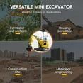 thumbnail image 5 of MMS 1 Ton Mini Excavator with 13.5 HP RATO Gasoline Engine, Bucket, Canopy, Compact Backhoe Digger Crawler Excavator for Farm, Construction, Gardening, 5 of 8