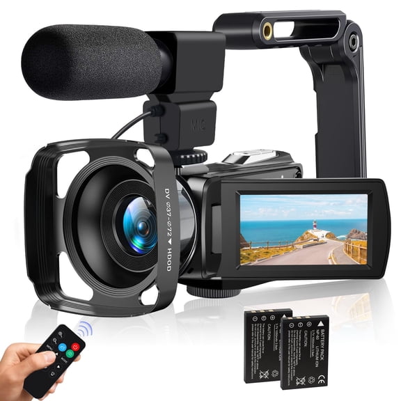 Videocámara Lovpo 4K 48MP con Pantalla Táctil de 3" y Zoom Digital 18X para Vlogging