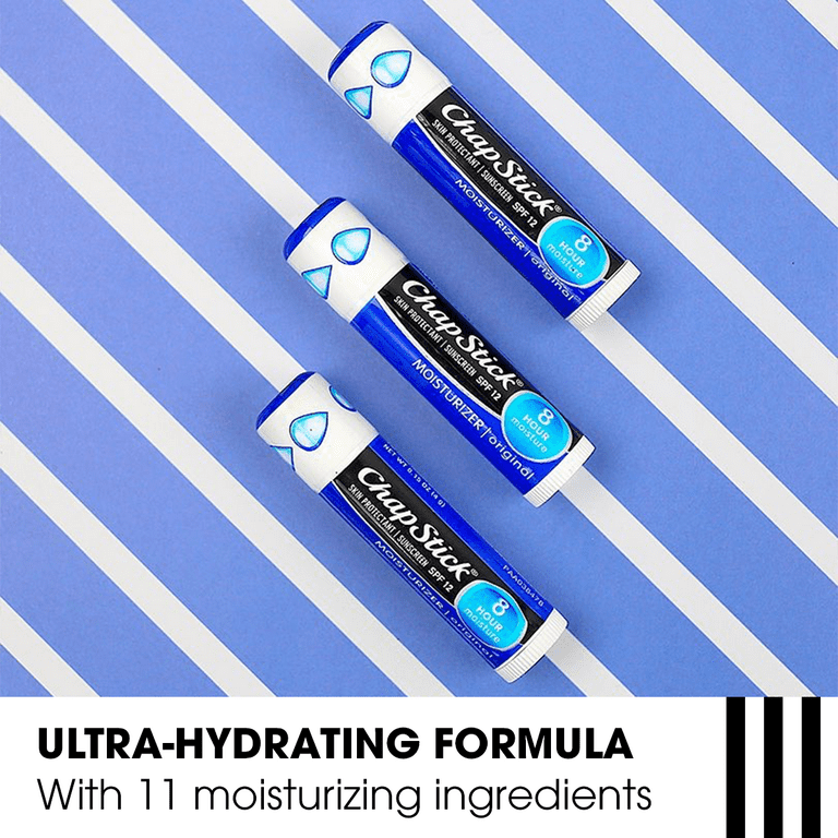 Chapstick SPF 15 Lip Balm with Moisturizer, 3 Pack, Skin