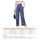 thumbnail image 4 of Pantalones anchos de cintura alta para mujer, pantalones informales plisados con cintura elástica de Color liso y bolsillos laterales inclinados, 4 of 6