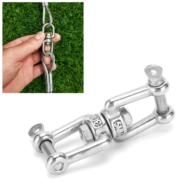 Dioche Crochet Pivotant Crochet Pivotant à Double Extrémité, Accessoires de Montage de Crochet Pivotant Anti-Knot en Acier Inoxydable à Double Extrémité