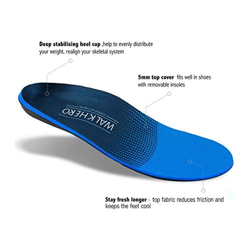 SHOE INSOLES Plantar Fasciitis Feet Arch Supports Orthotics Inserts By WALK·HERO 