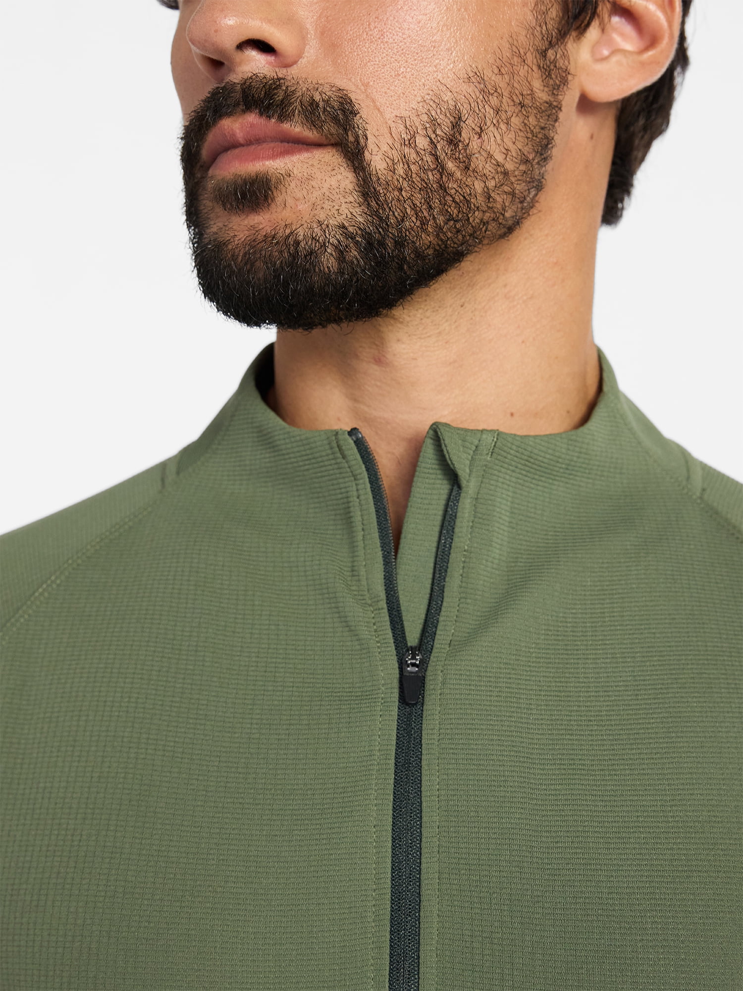Ozark Trail Men's and Big Men's Textured Quarter Zip Pullover, Sizes S-3XL