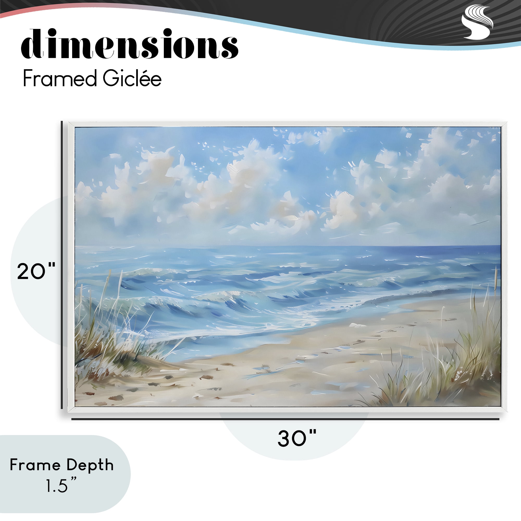 Stupell Industries Coastal Tranquility Horizon White Framed Giclee Art, design by Creative Studio