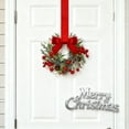 thumbnail image 5 of Yucurem 6PCS Christmas Mini Cabinet Wreaths with Ribbon Bows, Red Berry Small Window Wreaths for Window Door Farmhouse Wreath Christmas Party Decorations, 5 of 7