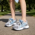 thumbnail image 6 of pwidon Women's Chunky Sneakers Athletic Shoes Platform Breathable Mesh Walking Running Casual Fashion Trainers Gray 5, 6 of 6