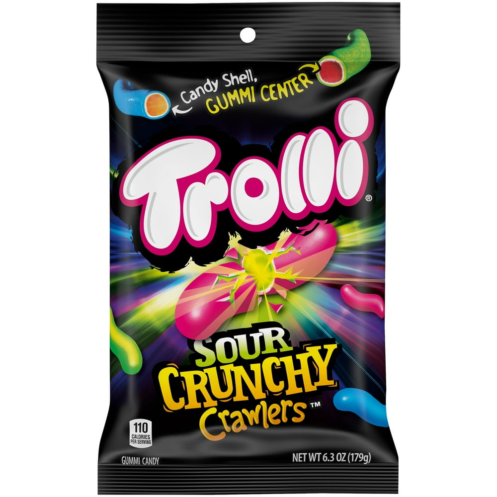 Trolli Sour Crunchy Crawlers Gummi Worms Candy Bag, 6.3 Oz Walmart