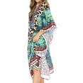 thumbnail image 3 of Sakkas Kristy Long Tall Lightweight Caftan Dress / Cover Up With V-Neck Jewels - Turq / Black - One Size, 3 of 5