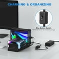 thumbnail image 2 of Charging Station for Multiple Devices, Cinlinso 60W 10 Port USB Fast Charging Station with Adjustable Dividers, Compatible with iPhone, iPad, Tablets and Cell Phone (Black), 2 of 7