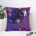 thumbnail image 4 of Pofeuu Astronaut Print Double-sided plush pillowcase Square Throw Pillow Covers Pillows Cover for Living Room Bedroom Sofa Couch Cushion Cover（No pillow core）-12"x12", 4 of 7