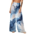 thumbnail image 2 of Hrsba Chiffon Long Pants For Women Light Bohemian Print Wide Leg Loose Fit Pants, 2 of 7